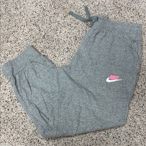 Nike Kids Gray and Pink Joggers